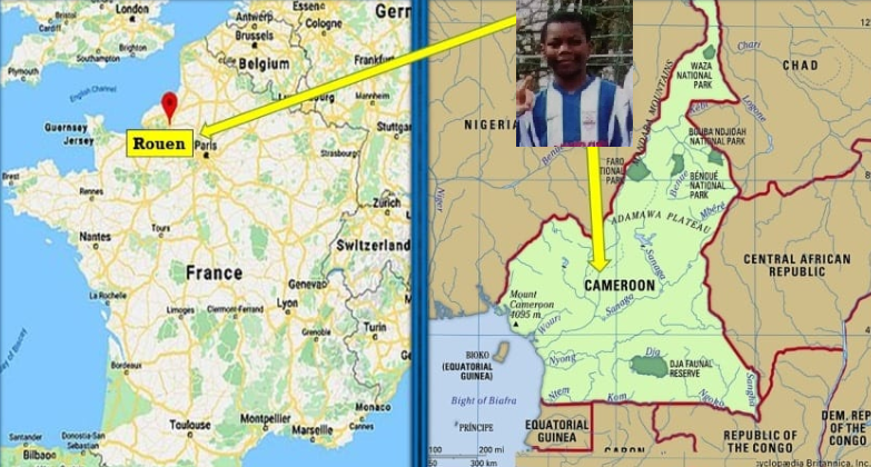 Este mapa mostra a localização de origem da família Aurélien Chuameni.